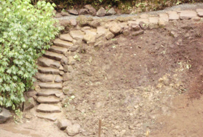 Stone steps up hill